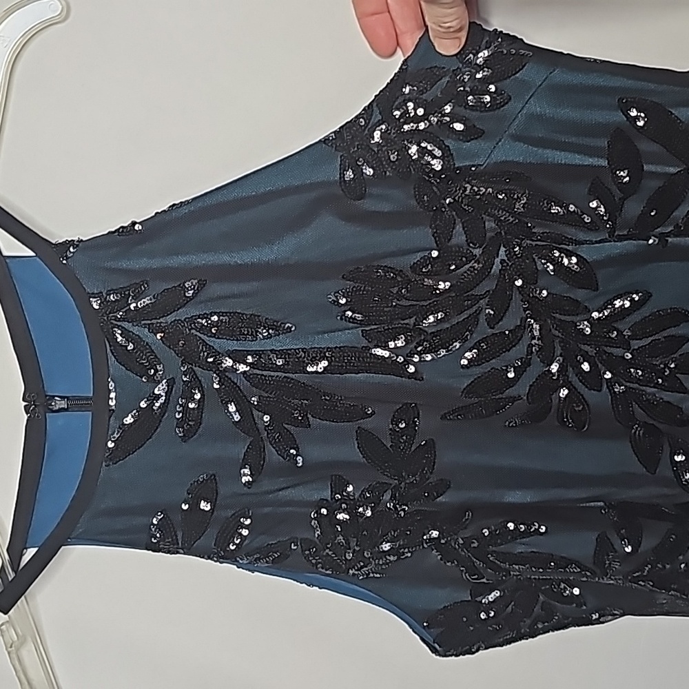 NWOT Alex & Eve sequined razorback halter neck midi sheath floral dress sz 10 - Picture 7 of 12